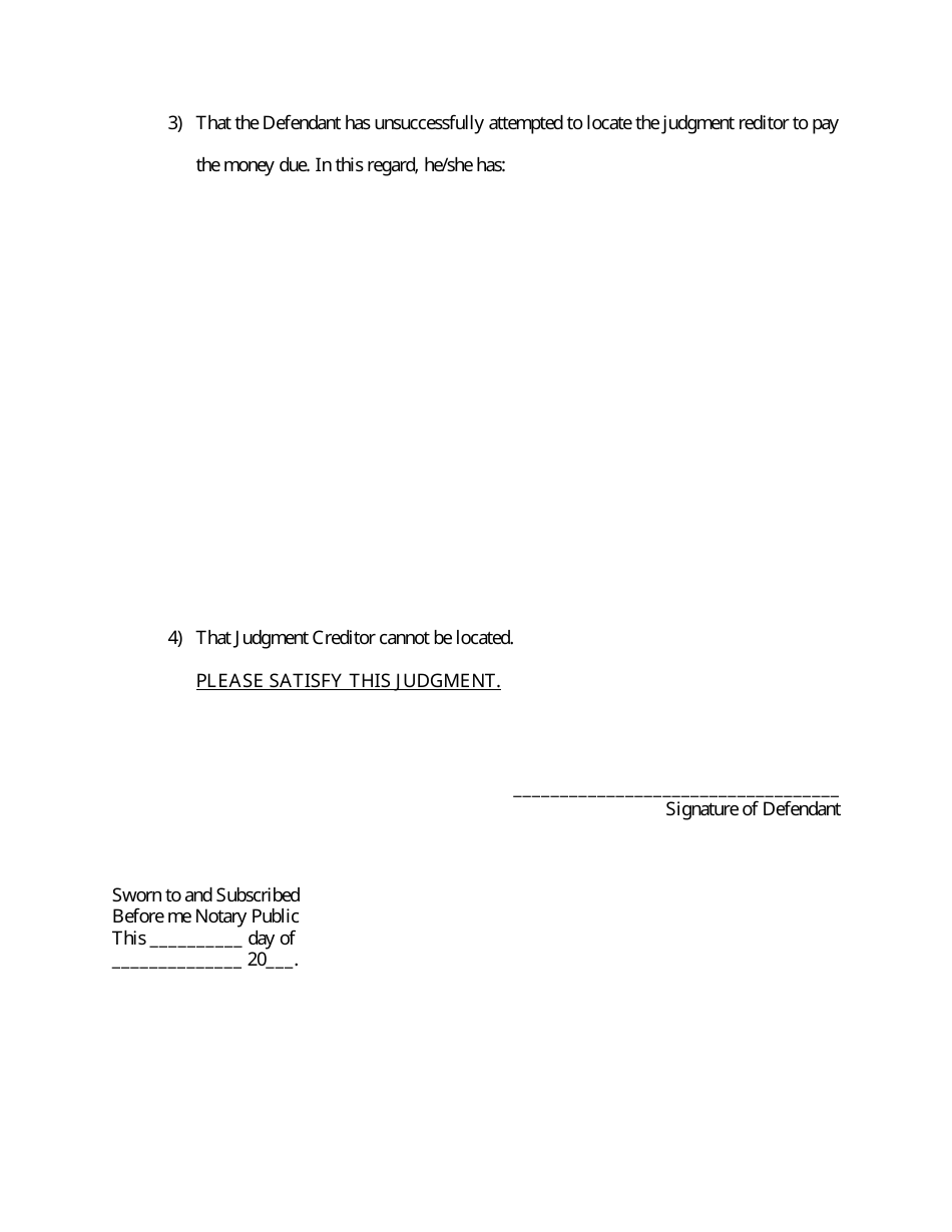 Affidavit to Satisfy Judgment - Motor Vehicle Case - Philadelphia County, Pennsylvania, Page 3