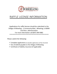 Document preview: Application for License to Conduct Raffle - Village of Wheeling, Illinois