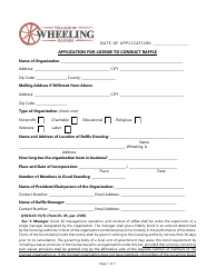 Application for License to Conduct Raffle - Village of Wheeling, Illinois, Page 2