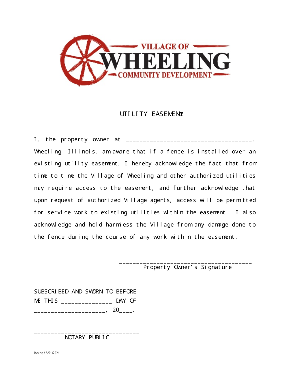 Utility Easement - Village of Wheeling, Illinois, Page 1