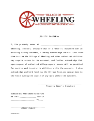 Document preview: Utility Easement - Village of Wheeling, Illinois