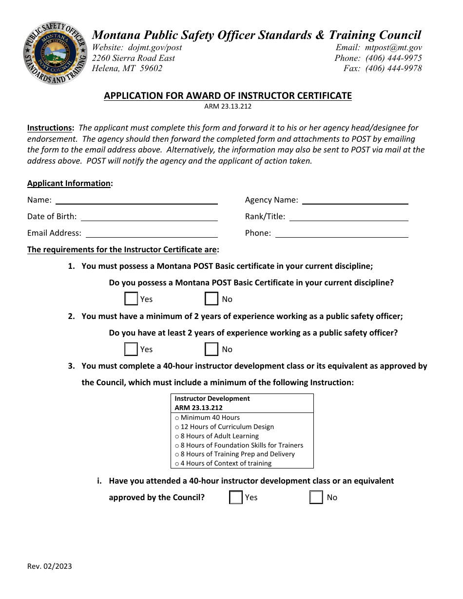 montana-application-for-award-of-instructor-certificate-fill-out