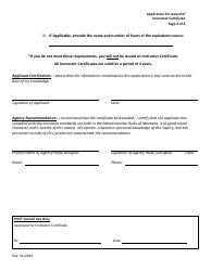 Application for Award of Instructor Certificate - Montana, Page 2