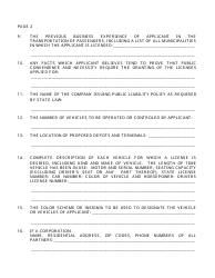 Business Registration for Taxi Cabs or Livery Vehicles - Village of Wheeling, Illinois, Page 2