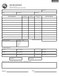 Document preview: State Form 57260 New Hire Worksheet - Indiana