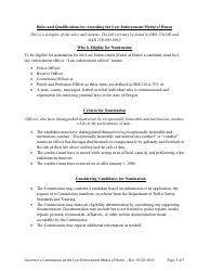 Law Enforcement Medal of Honor Nomination Form - Oregon, Page 3