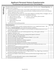 Applicant Personal History Questionnaire - Oregon, Page 10