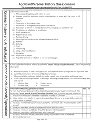 Applicant Personal History Questionnaire - Oregon, Page 13