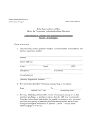 Document preview: CCLE Form 9(C) Application for Exemption From Educational Requirements Special Circumstances - Ohio