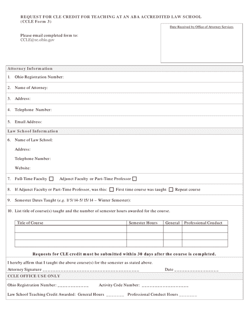 CCLE Form 3  Printable Pdf