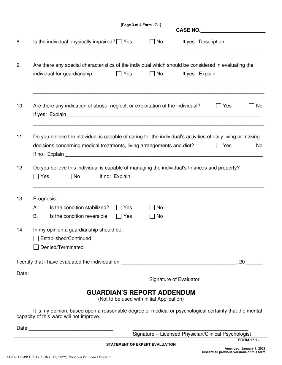 Form 17.1 (SCO-CLC-PBT0017.1) Statement of Expert Evaluation - Ohio, Page 3