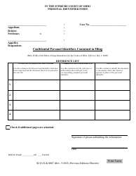 Document preview: Form SCO-CLK0007 Personal Identifier Form - Ohio