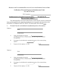 Document preview: Certification of Personnel Expenses for Reimbursement Under Gov. Bar R. VII, 5(C) - Second Quarter - Ohio