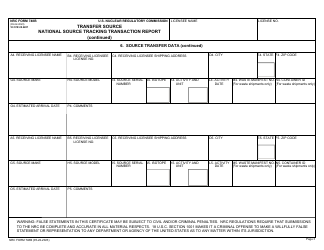NRC Form 748B National Source Tracking Transaction Report - Transfer Source, Page 3