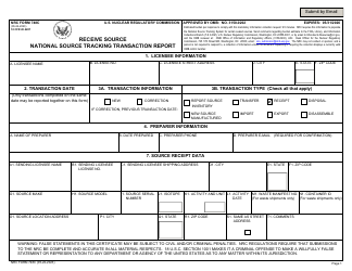 Document preview: NRC Form 748C National Source Tracking Transaction Report - Receive Source