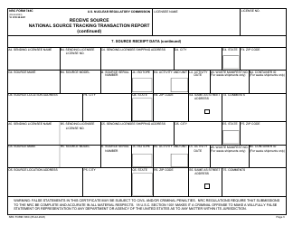 NRC Form 748C National Source Tracking Transaction Report - Receive Source, Page 3