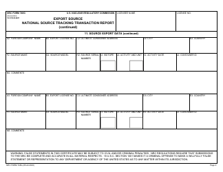 NRC Form 748G National Source Tracking Transaction Report - Export Source, Page 2