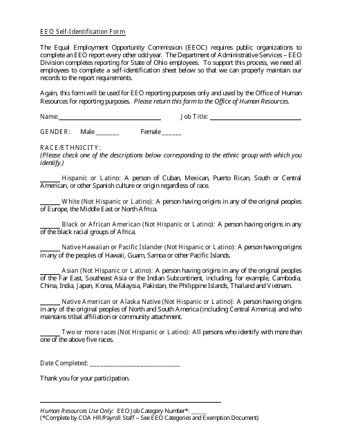 EEO Self-identification Form - Ohio