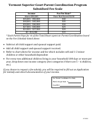 Application for Parent Coordination Subsidy - Vermont, Page 2