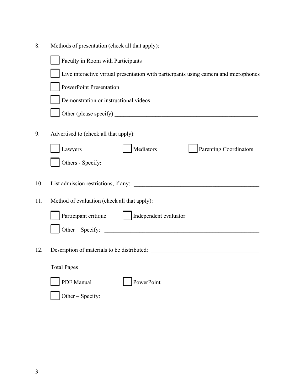 Form SCO-CSD-DRS2001 Application for Education and Training Program Approval - Ohio, Page 3