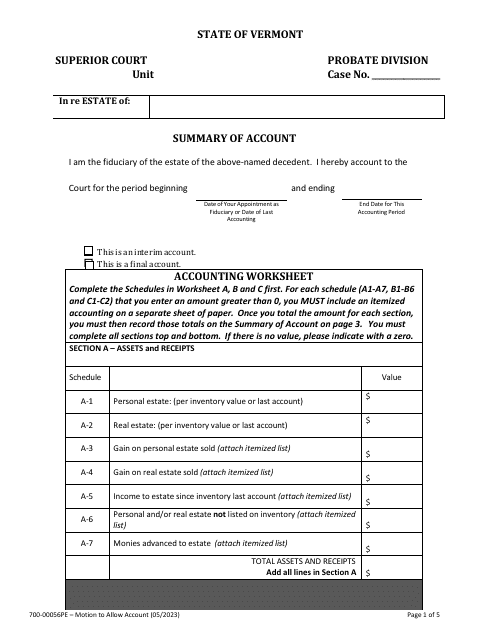 Form 700-00056PE  Printable Pdf