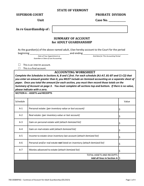 Form 700-00089PAG  Printable Pdf