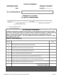 Form 700-00089PAG Summary of Account for Adult Guardianship - Vermont