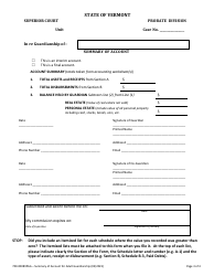 Form 700-00089PAG Summary of Account for Adult Guardianship - Vermont, Page 3