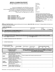 Form DHS-49 Medical Examination Report - Michigan
