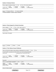 Form JD-CV-175 Petition for Writ of Habeas Corpus - Conviction Proceeding/Sentence Calculation - Connecticut, Page 2
