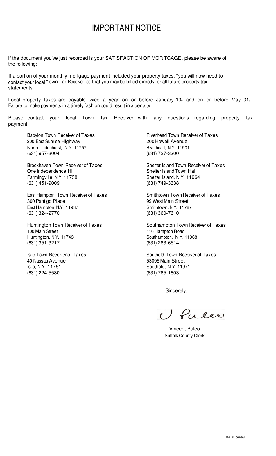 Suffolk County Recording  Endorsement Page - Suffolk County, New York, Page 2