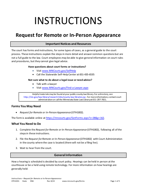 Form OTH1002  Printable Pdf