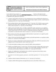 Document preview: Statement of Assurances for Charter Schools - South Carolina