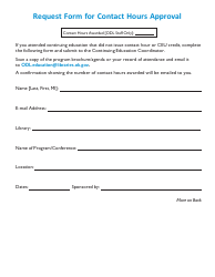 Request Form for Contact Hours Approval - Oklahoma