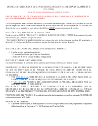 Document preview: Form TL-107A Affidavit of Dismantling - Nevada (English/Spanish)