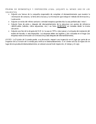 Form TL-107A Affidavit of Dismantling - Nevada (English/Spanish), Page 2