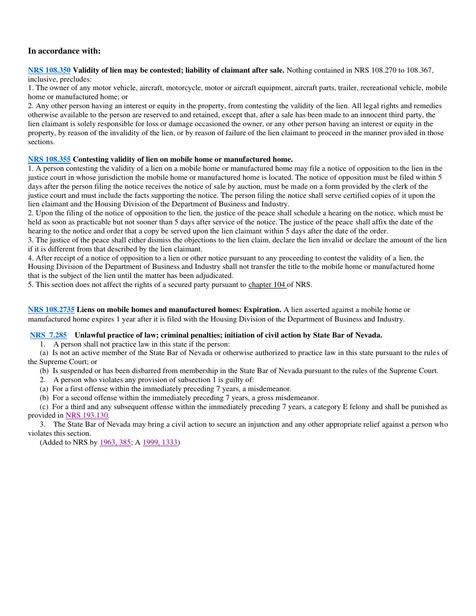 Form TL-108B Notice of Sale by Auction - Nevada, Page 3