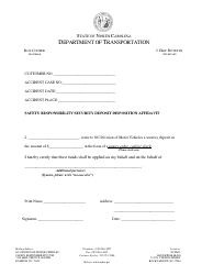 Document preview: Safety Responsibility Security Deposit Disposition Affidavit - North Carolina