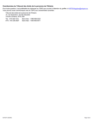 Forme 1 (SJT001F) Requete En Vertu De L&#039;article 34(1) Du Code DES Droits De La Personne - Ontario, Canada (French), Page 2