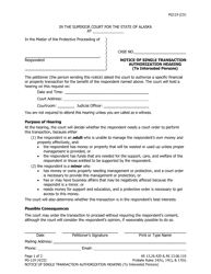 Document preview: Form PG-119 Notice of Single Transaction Authorization Hearing (To Interested Persons) - Alaska