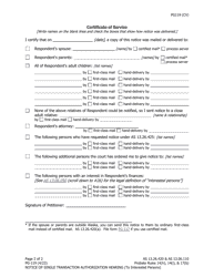 Form PG-119 Notice of Single Transaction Authorization Hearing (To Interested Persons) - Alaska, Page 2