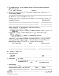 Form P-405 Adoption Petition - Alaska, Page 2