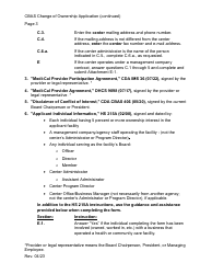 Community-Based Adult Services (Cbas) Change of Ownership Application Instructions - California, Page 3