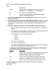 Community-Based Adult Services (Cbas) Change of Shareholder Application Instructions - California, Page 3