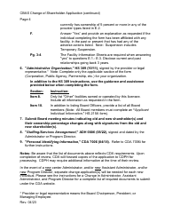 Community-Based Adult Services (Cbas) Change of Shareholder Application Instructions - California, Page 4