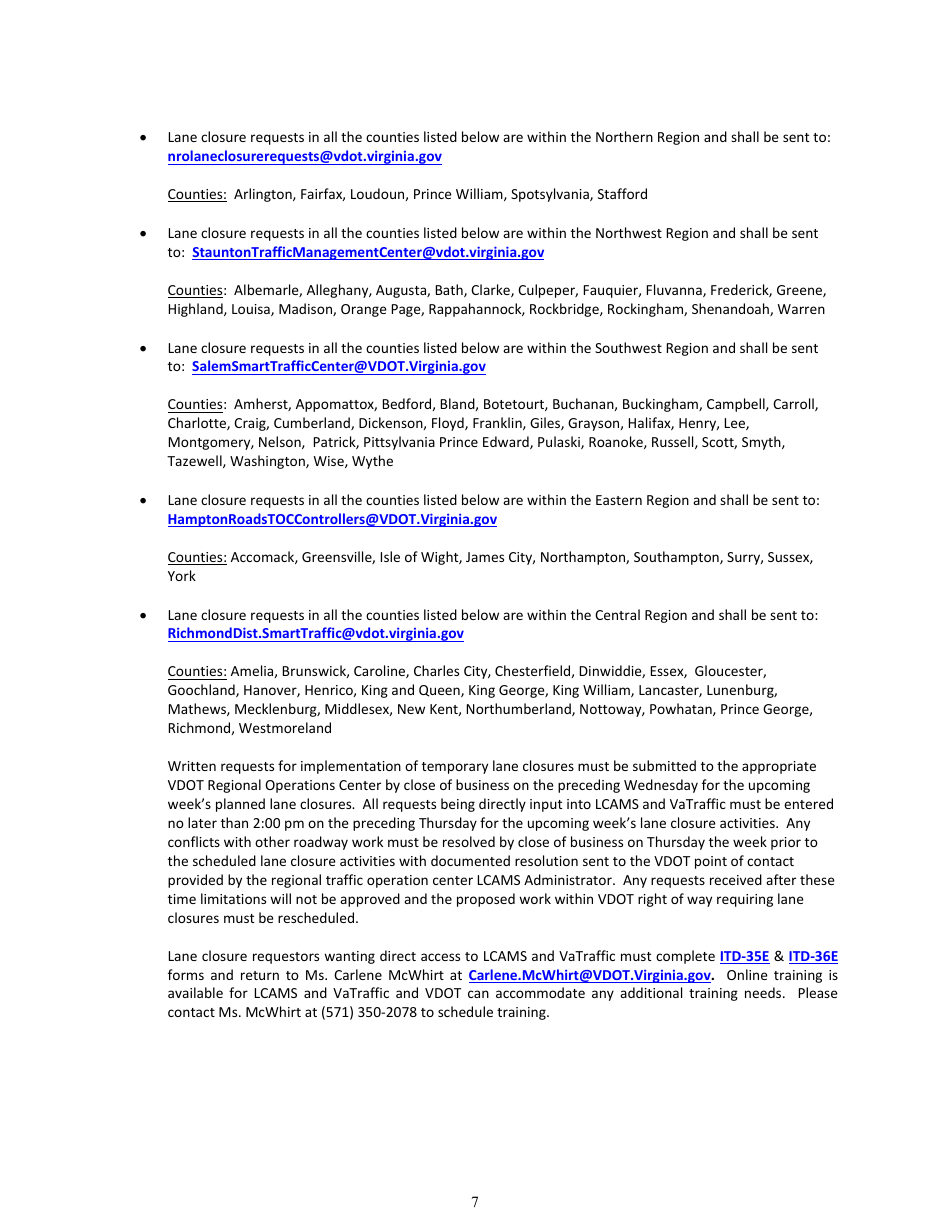 Form LUP-CWOFC Land Use Permit - Countywide Permit - Overhead Fiber Co-location - Virginia, Page 7