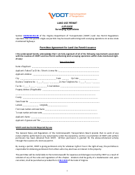 Document preview: Form LUP-SUSO Land Use Permit - Surveying Operations - Virginia