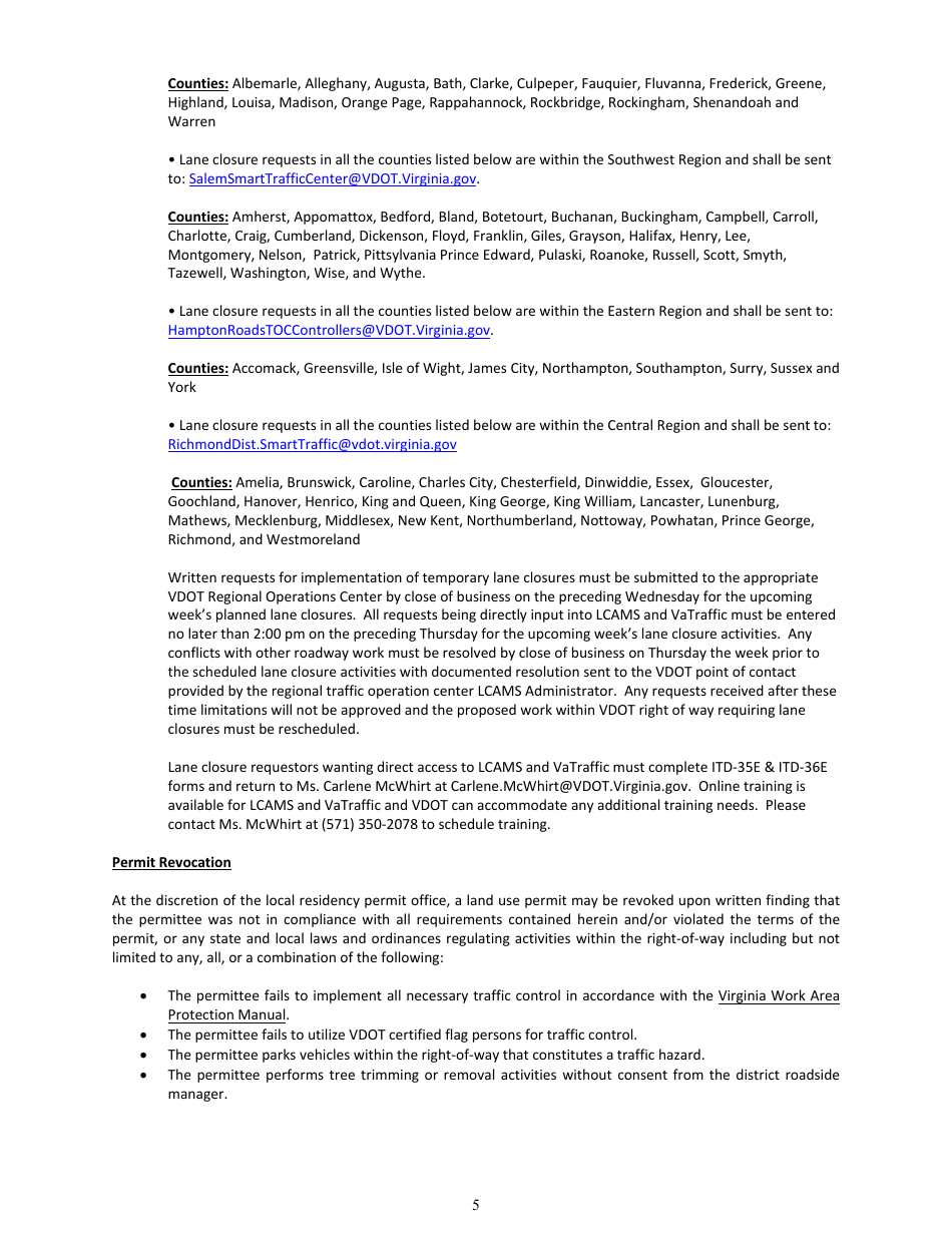 Form LUP-SUSO Land Use Permit - Surveying Operations - Virginia, Page 5