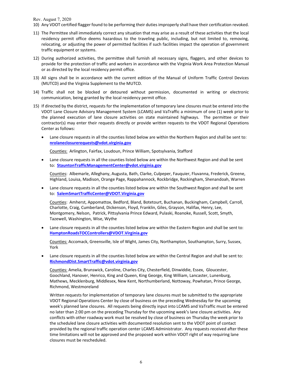 Form LUP-SUSCF Land Use Permit - Single-Use Permit - Wireless Small Cell Facilities (Co-location) - Virginia, Page 6