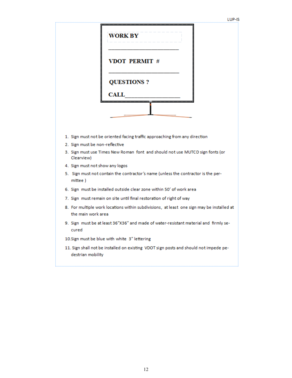 Form LUP-SPG Land Use Permit - Special Provisions - General - Virginia, Page 12